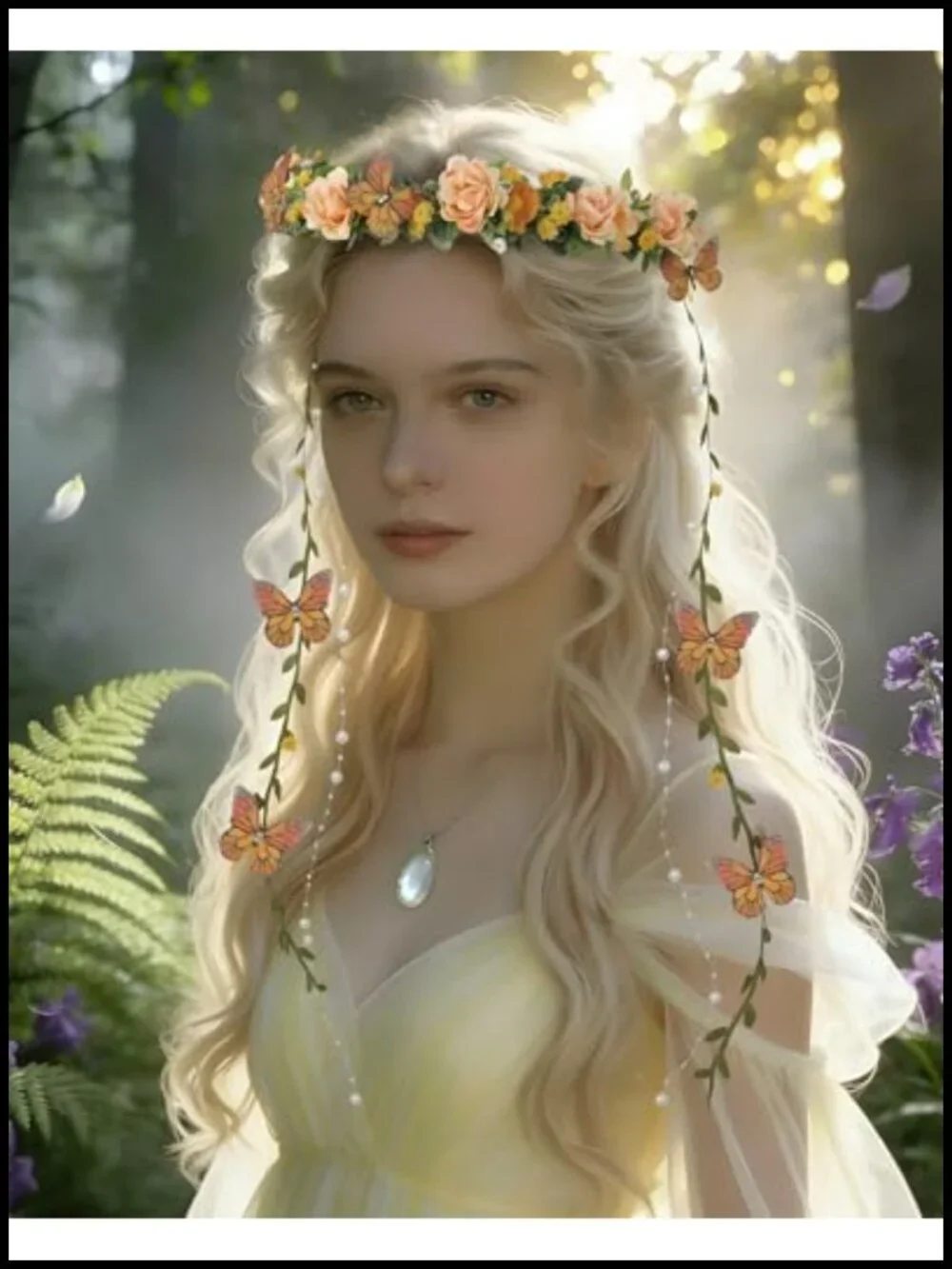 Fairy Flower Headpiece Adjustable Hair Accessory Handmade Cosplay